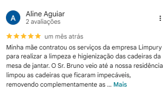 Avaliação de Aline no Google