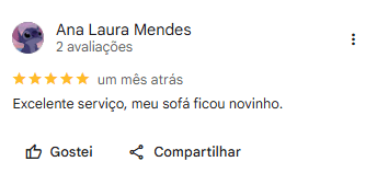 Avaliação de Ana Laura no Google