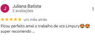 Avaliação de Juliana no Google
