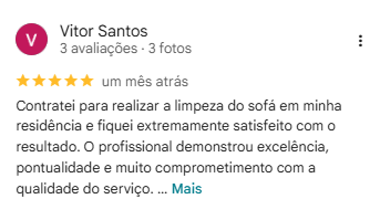 Avaliação de Vitor no Google